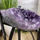 Super Quality Brazilian Amethyst Geode Side Table, 38.6 lbs, 23.75" tall on a metal base #1384-0028 by Brazil Gems - Brazil GemsBrazil GemsSuper Quality Brazilian Amethyst Geode Side Table, 38.6 lbs, 23.75" tall on a metal base #1384-0028 by Brazil GemsTables: Side1384-0028