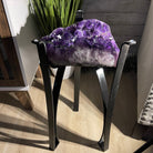 Super Quality Brazilian Amethyst Geode Side Table, 41.1 lbs, 23.75" tall on a metal base #1384-0029 by Brazil Gems - Brazil GemsBrazil GemsSuper Quality Brazilian Amethyst Geode Side Table, 41.1 lbs, 23.75" tall on a metal base #1384-0029 by Brazil GemsTables: Side1384-0029