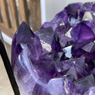 Super Quality Brazilian Amethyst Geode Side Table, 41.1 lbs, 23.75" tall on a metal base #1384-0029 by Brazil Gems - Brazil GemsBrazil GemsSuper Quality Brazilian Amethyst Geode Side Table, 41.1 lbs, 23.75" tall on a metal base #1384-0029 by Brazil GemsTables: Side1384-0029