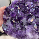 Super Quality Brazilian Amethyst Geode Side Table, 41.1 lbs, 23.75" tall on a metal base #1384-0029 by Brazil Gems - Brazil GemsBrazil GemsSuper Quality Brazilian Amethyst Geode Side Table, 41.1 lbs, 23.75" tall on a metal base #1384-0029 by Brazil GemsTables: Side1384-0029