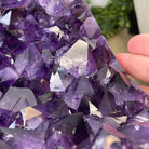 Super Quality Brazilian Amethyst Geode Side Table, 41.1 lbs, 23.75" tall on a metal base #1384-0029 by Brazil Gems - Brazil GemsBrazil GemsSuper Quality Brazilian Amethyst Geode Side Table, 41.1 lbs, 23.75" tall on a metal base #1384-0029 by Brazil GemsTables: Side1384-0029