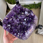 Super Quality Brazilian Amethyst Geode Side Table, 41.1 lbs, 23.75" tall on a metal base #1384-0029 by Brazil Gems - Brazil GemsBrazil GemsSuper Quality Brazilian Amethyst Geode Side Table, 41.1 lbs, 23.75" tall on a metal base #1384-0029 by Brazil GemsTables: Side1384-0029