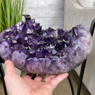 Super Quality Brazilian Amethyst Geode Side Table, 41.1 lbs, 23.75" tall on a metal base #1384-0029 by Brazil Gems - Brazil GemsBrazil GemsSuper Quality Brazilian Amethyst Geode Side Table, 41.1 lbs, 23.75" tall on a metal base #1384-0029 by Brazil GemsTables: Side1384-0029