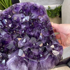 Super Quality Brazilian Amethyst Geode Side Table, 41.1 lbs, 23.75" tall on a metal base #1384-0029 by Brazil Gems - Brazil GemsBrazil GemsSuper Quality Brazilian Amethyst Geode Side Table, 41.1 lbs, 23.75" tall on a metal base #1384-0029 by Brazil GemsTables: Side1384-0029