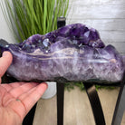 Super Quality Brazilian Amethyst Geode Side Table, 41.1 lbs, 23.75" tall on a metal base #1384-0029 by Brazil Gems - Brazil GemsBrazil GemsSuper Quality Brazilian Amethyst Geode Side Table, 41.1 lbs, 23.75" tall on a metal base #1384-0029 by Brazil GemsTables: Side1384-0029