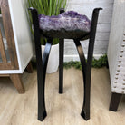 Super Quality Brazilian Amethyst Geode Side Table, 41.1 lbs, 23.75" tall on a metal base #1384-0029 by Brazil Gems - Brazil GemsBrazil GemsSuper Quality Brazilian Amethyst Geode Side Table, 41.1 lbs, 23.75" tall on a metal base #1384-0029 by Brazil GemsTables: Side1384-0029