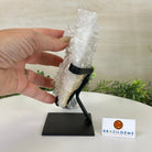 Super Quality Clear Quartz Cluster, Metal Stand, 2.3 lbs & 7.2" Tall5495 - 0079 - Brazil GemsBrazil GemsSuper Quality Clear Quartz Cluster, Metal Stand, 2.3 lbs & 7.2" Tall5495 - 0079Clusters on Fixed Bases5495 - 0079