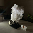 Super Quality Clear Quartz Cluster, Metal Stand, 2.3 lbs & 7.2" Tall5495 - 0079 - Brazil GemsBrazil GemsSuper Quality Clear Quartz Cluster, Metal Stand, 2.3 lbs & 7.2" Tall5495 - 0079Clusters on Fixed Bases5495 - 0079