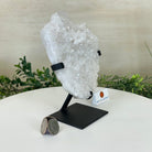 Super Quality Clear Quartz Cluster, Metal Stand, 2.3 lbs & 7.2" Tall5495 - 0079 - Brazil GemsBrazil GemsSuper Quality Clear Quartz Cluster, Metal Stand, 2.3 lbs & 7.2" Tall5495 - 0079Clusters on Fixed Bases5495 - 0079