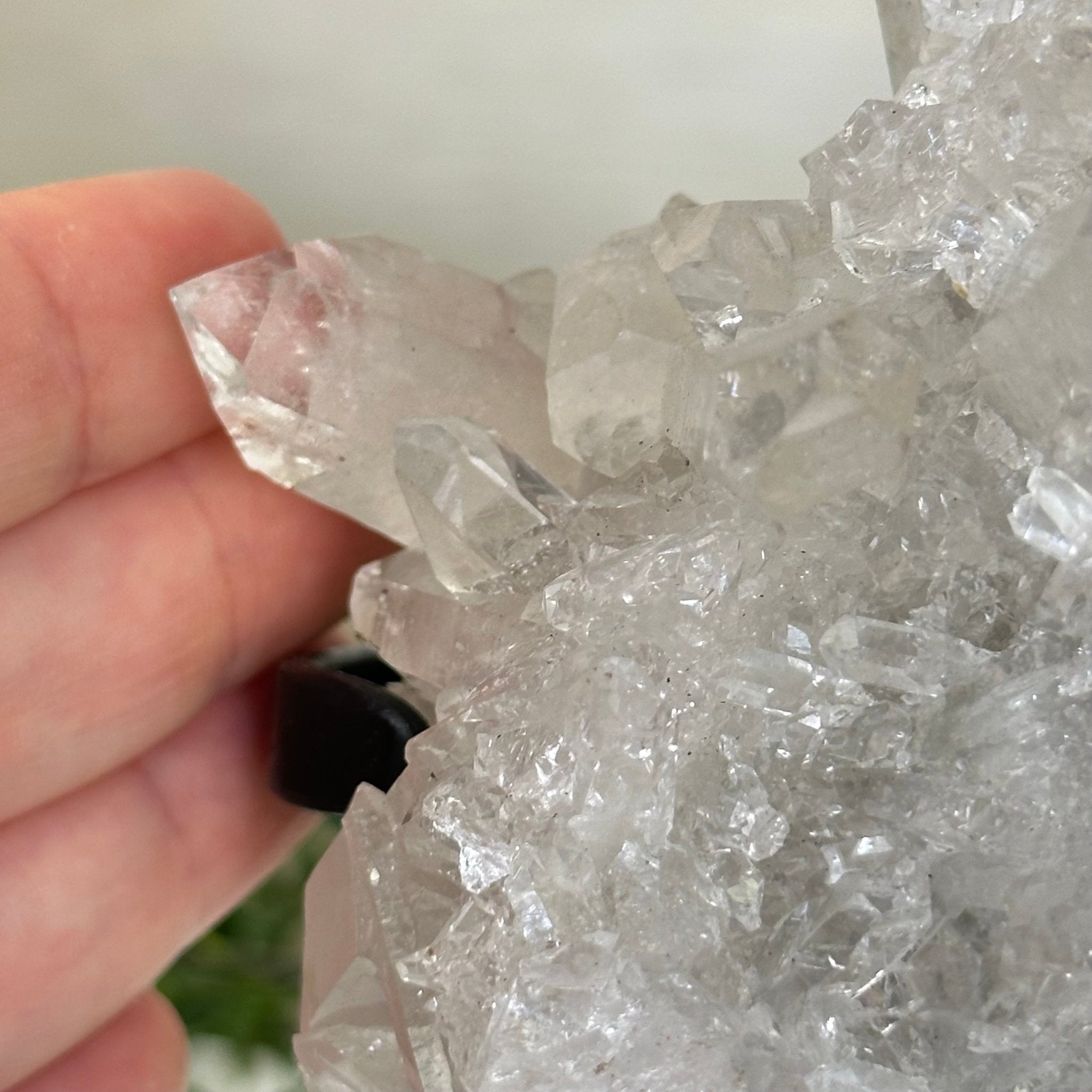 Super Quality Clear Quartz Cluster, Metal Stand, 2.8 lbs & 8.5" Tall 5495 - 0081 - Brazil GemsBrazil GemsSuper Quality Clear Quartz Cluster, Metal Stand, 2.8 lbs & 8.5" Tall 5495 - 0081Clusters on Fixed Bases5495 - 0081