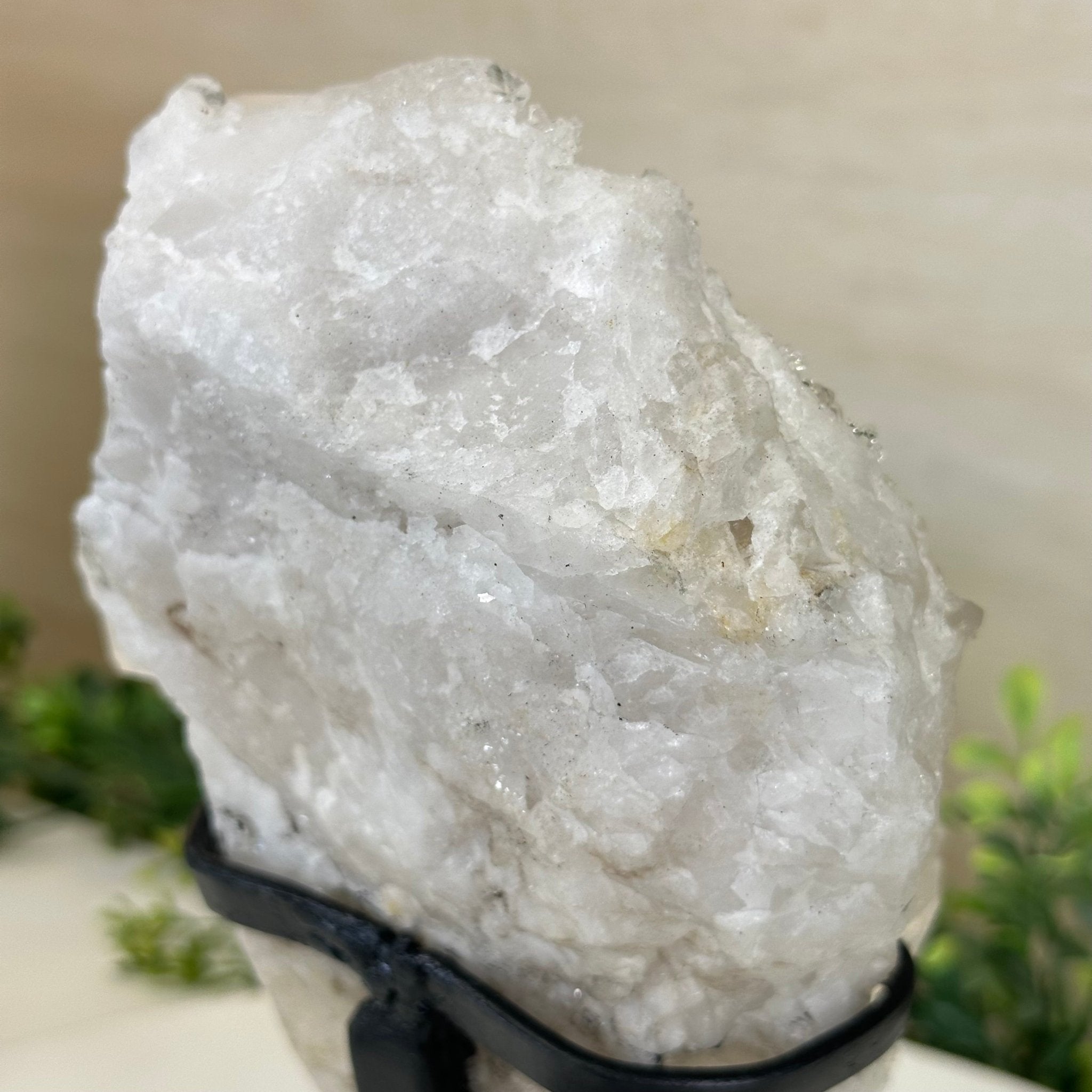Super Quality Clear Quartz Cluster, Metal Stand, 3.1 lbs & 8.8" Tall 5495 - 0082 - Brazil GemsBrazil GemsSuper Quality Clear Quartz Cluster, Metal Stand, 3.1 lbs & 8.8" Tall 5495 - 0082Clusters on Fixed Bases5495 - 0082