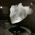 Super Quality Clear Quartz Cluster, Metal Stand, 33.7 lbs & 15.7" Tall 5495 - 0099 - Brazil GemsBrazil GemsSuper Quality Clear Quartz Cluster, Metal Stand, 33.7 lbs & 15.7" Tall 5495 - 0099Clusters on Fixed Bases5495 - 0099