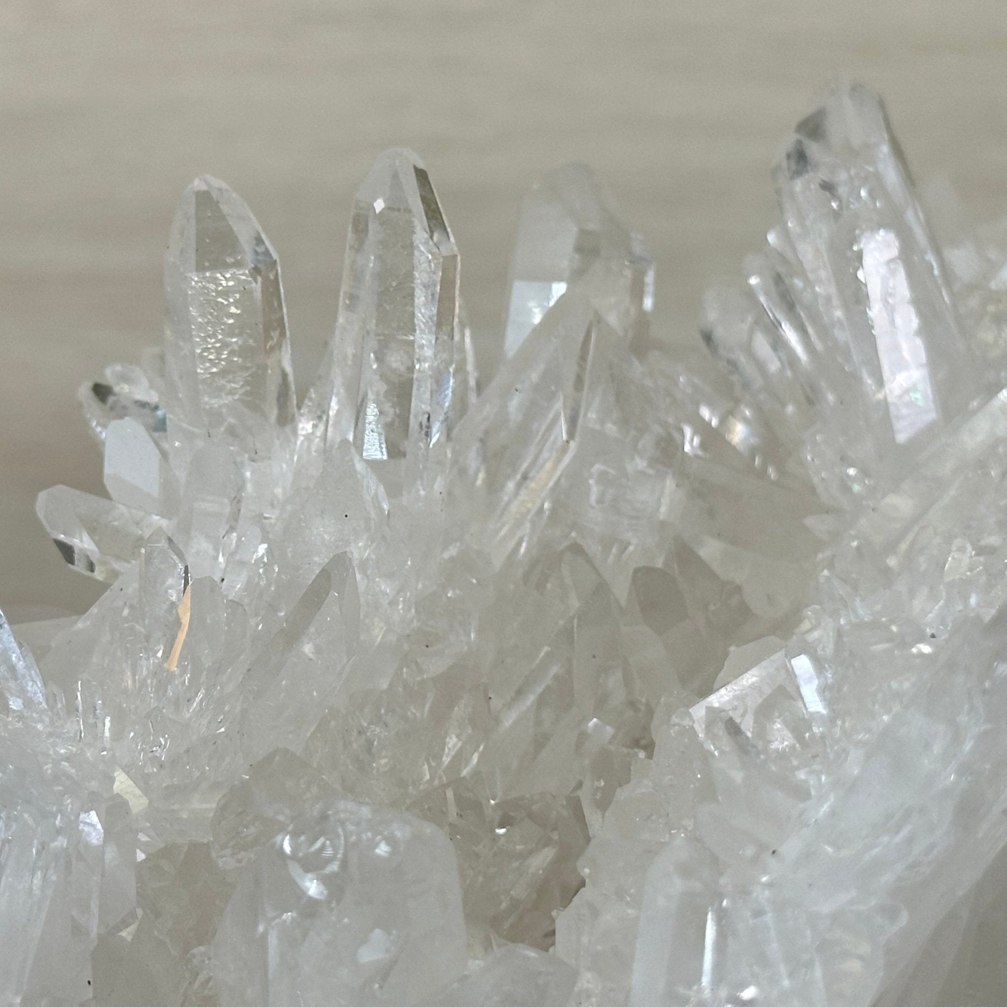 Super Quality Clear Quartz Cluster, Metal Stand, 33.7 lbs & 15.7" Tall 5495 - 0099 - Brazil GemsBrazil GemsSuper Quality Clear Quartz Cluster, Metal Stand, 33.7 lbs & 15.7" Tall 5495 - 0099Clusters on Fixed Bases5495 - 0099
