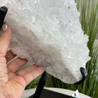 Super Quality Clear Quartz Cluster, Metal Stand, 33.7 lbs & 15.7" Tall 5495 - 0099 - Brazil GemsBrazil GemsSuper Quality Clear Quartz Cluster, Metal Stand, 33.7 lbs & 15.7" Tall 5495 - 0099Clusters on Fixed Bases5495 - 0099