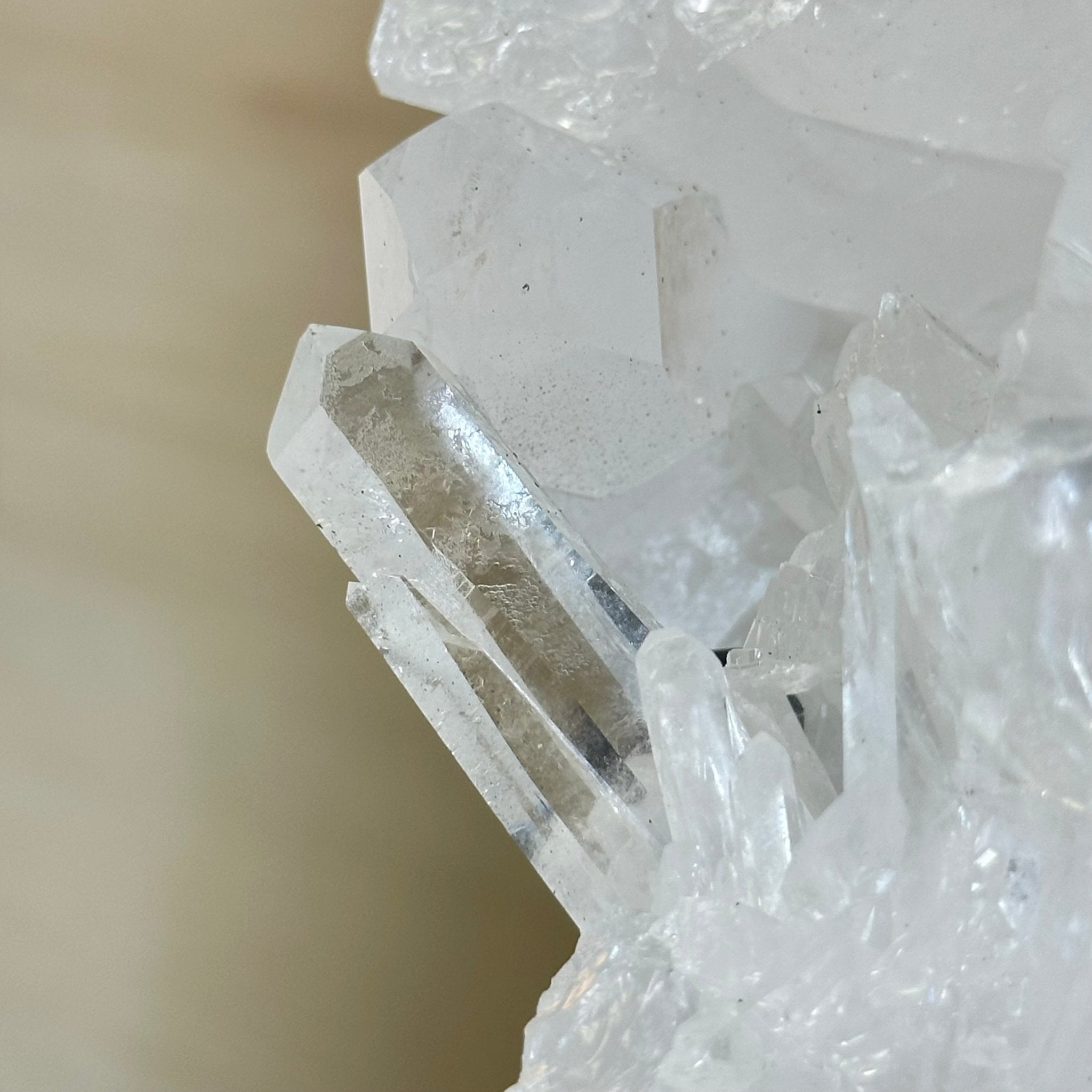 Super Quality Clear Quartz Cluster, Metal Stand, 33.7 lbs & 15.7" Tall 5495 - 0099 - Brazil GemsBrazil GemsSuper Quality Clear Quartz Cluster, Metal Stand, 33.7 lbs & 15.7" Tall 5495 - 0099Clusters on Fixed Bases5495 - 0099