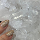 Super Quality Clear Quartz Cluster, Metal Stand, 3.5 lbs & 8.2" Tall 5495 - 0084 - Brazil GemsBrazil GemsSuper Quality Clear Quartz Cluster, Metal Stand, 3.5 lbs & 8.2" Tall 5495 - 0084Clusters on Fixed Bases5495 - 0084