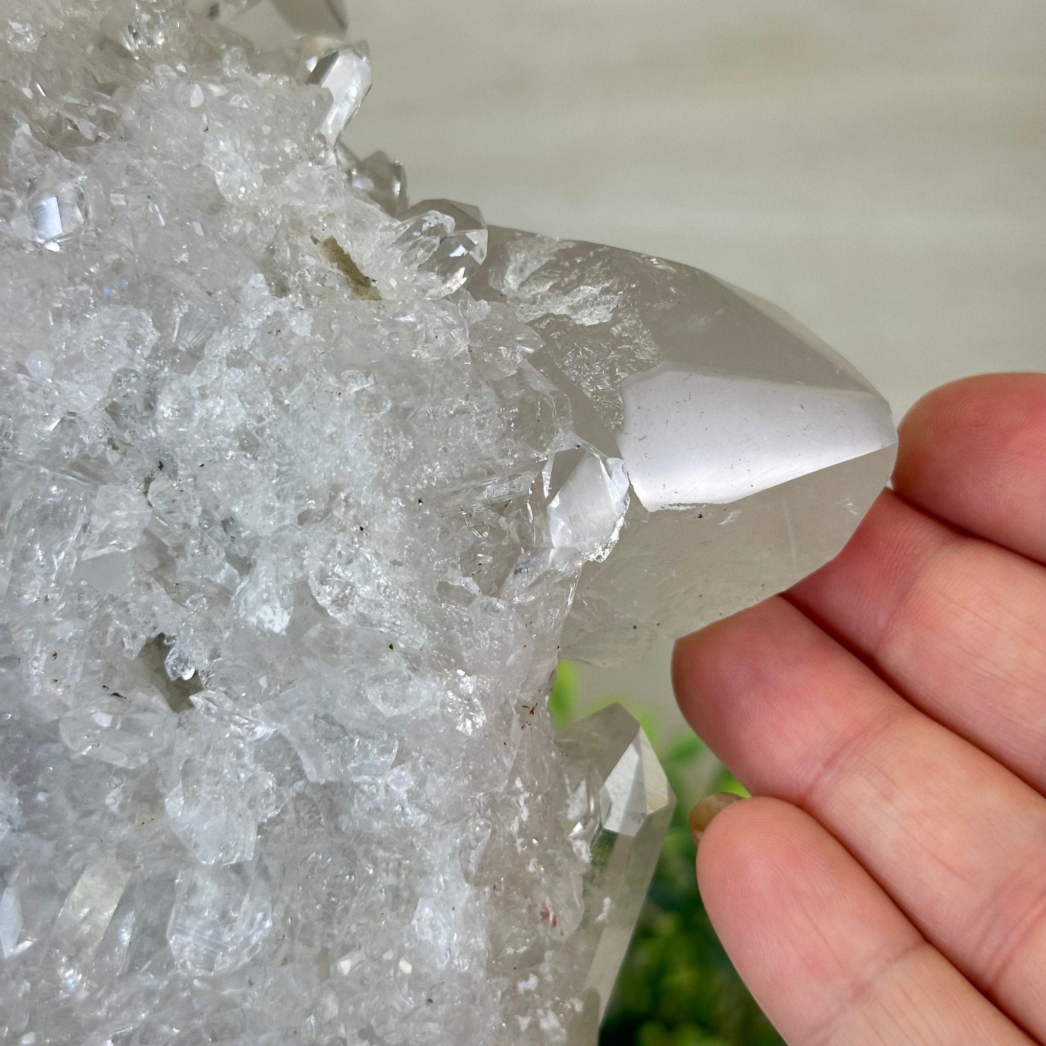 Super Quality Clear Quartz Cluster, Metal Stand, 4 lbs & 9.6" Tall 5495 - 0086 - Brazil GemsBrazil GemsSuper Quality Clear Quartz Cluster, Metal Stand, 4 lbs & 9.6" Tall 5495 - 0086Clusters on Fixed Bases5495 - 0086