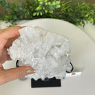 Super Quality Clear Quartz Cluster, Metal Stand, 4.1 lbs & 10.1" Tall 5495 - 0087 - Brazil GemsBrazil GemsSuper Quality Clear Quartz Cluster, Metal Stand, 4.1 lbs & 10.1" Tall 5495 - 0087Clusters on Fixed Bases5495 - 0087