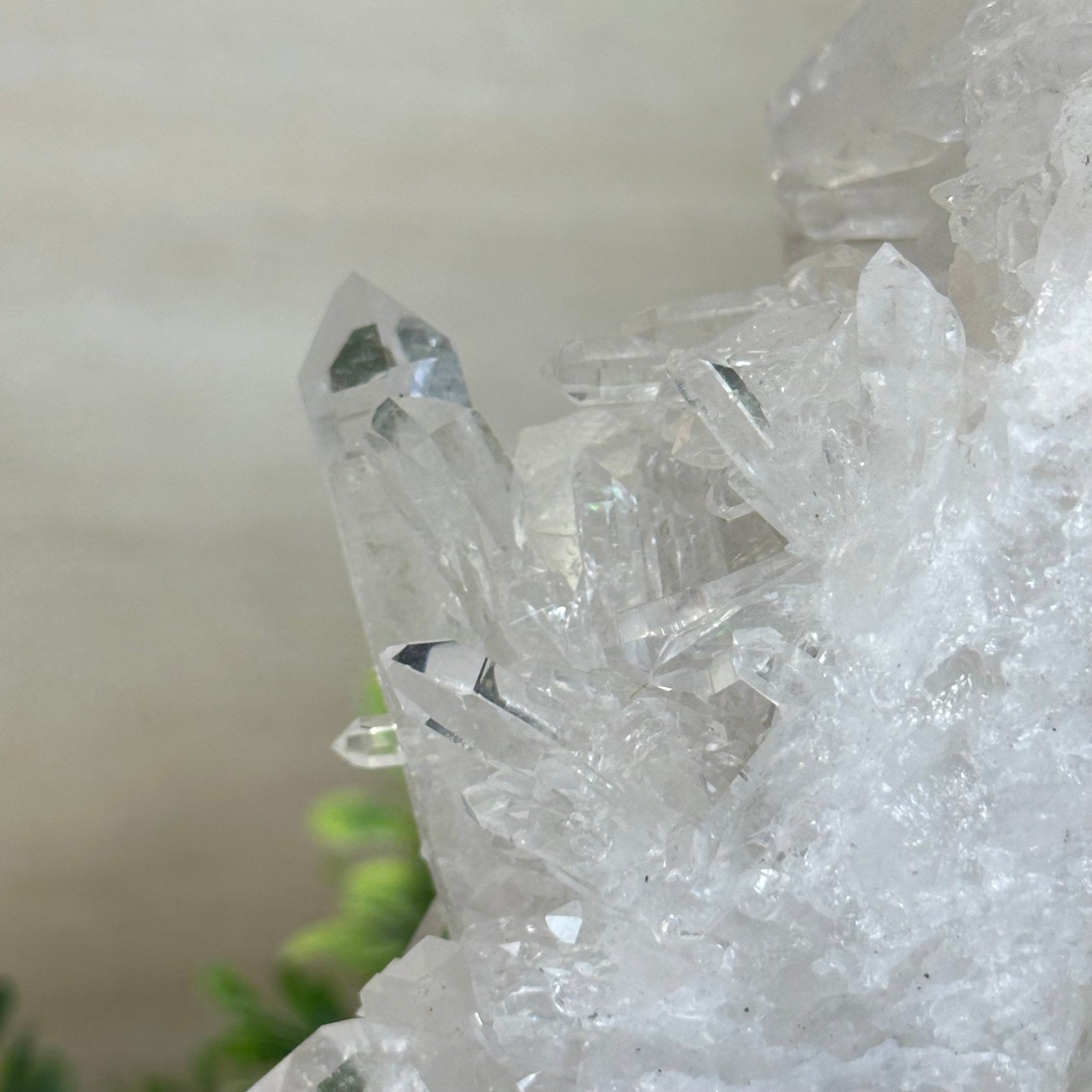 Super Quality Clear Quartz Cluster, Metal Stand, 4.1 lbs & 10.1" Tall 5495 - 0087 - Brazil GemsBrazil GemsSuper Quality Clear Quartz Cluster, Metal Stand, 4.1 lbs & 10.1" Tall 5495 - 0087Clusters on Fixed Bases5495 - 0087