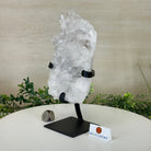 Super Quality Clear Quartz Cluster, Metal Stand, 4.1 lbs & 10.1" Tall 5495 - 0087 - Brazil GemsBrazil GemsSuper Quality Clear Quartz Cluster, Metal Stand, 4.1 lbs & 10.1" Tall 5495 - 0087Clusters on Fixed Bases5495 - 0087