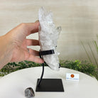 Super Quality Clear Quartz Cluster, Metal Stand, 4.1 lbs & 10.1" Tall 5495 - 0087 - Brazil GemsBrazil GemsSuper Quality Clear Quartz Cluster, Metal Stand, 4.1 lbs & 10.1" Tall 5495 - 0087Clusters on Fixed Bases5495 - 0087