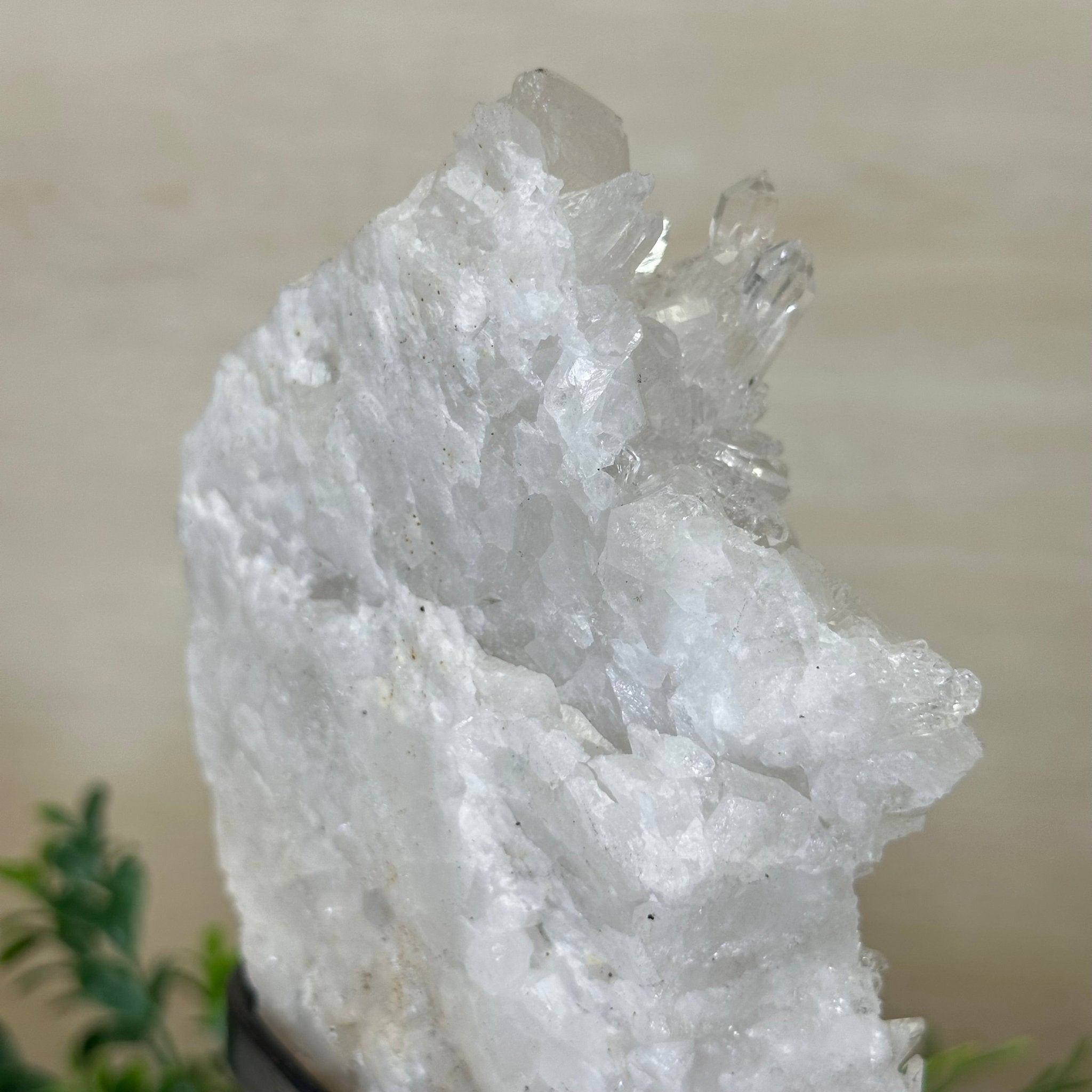 Super Quality Clear Quartz Cluster, Metal Stand, 4.1 lbs & 10.1" Tall 5495 - 0087 - Brazil GemsBrazil GemsSuper Quality Clear Quartz Cluster, Metal Stand, 4.1 lbs & 10.1" Tall 5495 - 0087Clusters on Fixed Bases5495 - 0087