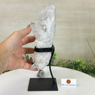 Super Quality Clear Quartz Cluster, Metal Stand, 4.1 lbs & 10.1" Tall 5495 - 0087 - Brazil GemsBrazil GemsSuper Quality Clear Quartz Cluster, Metal Stand, 4.1 lbs & 10.1" Tall 5495 - 0087Clusters on Fixed Bases5495 - 0087