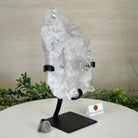 Super Quality Clear Quartz Cluster, Metal Stand, 4.1 lbs & 10.1" Tall 5495 - 0087 - Brazil GemsBrazil GemsSuper Quality Clear Quartz Cluster, Metal Stand, 4.1 lbs & 10.1" Tall 5495 - 0087Clusters on Fixed Bases5495 - 0087