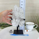 Super Quality Clear Quartz Cluster, Metal Stand, 4.1 lbs & 10.1" Tall 5495 - 0087 - Brazil GemsBrazil GemsSuper Quality Clear Quartz Cluster, Metal Stand, 4.1 lbs & 10.1" Tall 5495 - 0087Clusters on Fixed Bases5495 - 0087