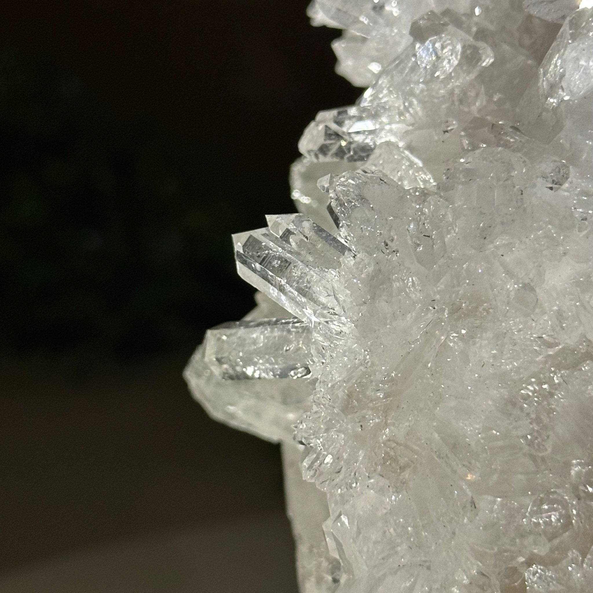 Super Quality Clear Quartz Cluster, Metal Stand, 4.2 lbs & 7.6" Tall 5495 - 0089 - Brazil GemsBrazil GemsSuper Quality Clear Quartz Cluster, Metal Stand, 4.2 lbs & 7.6" Tall 5495 - 0089Clusters on Fixed Bases5495 - 0089