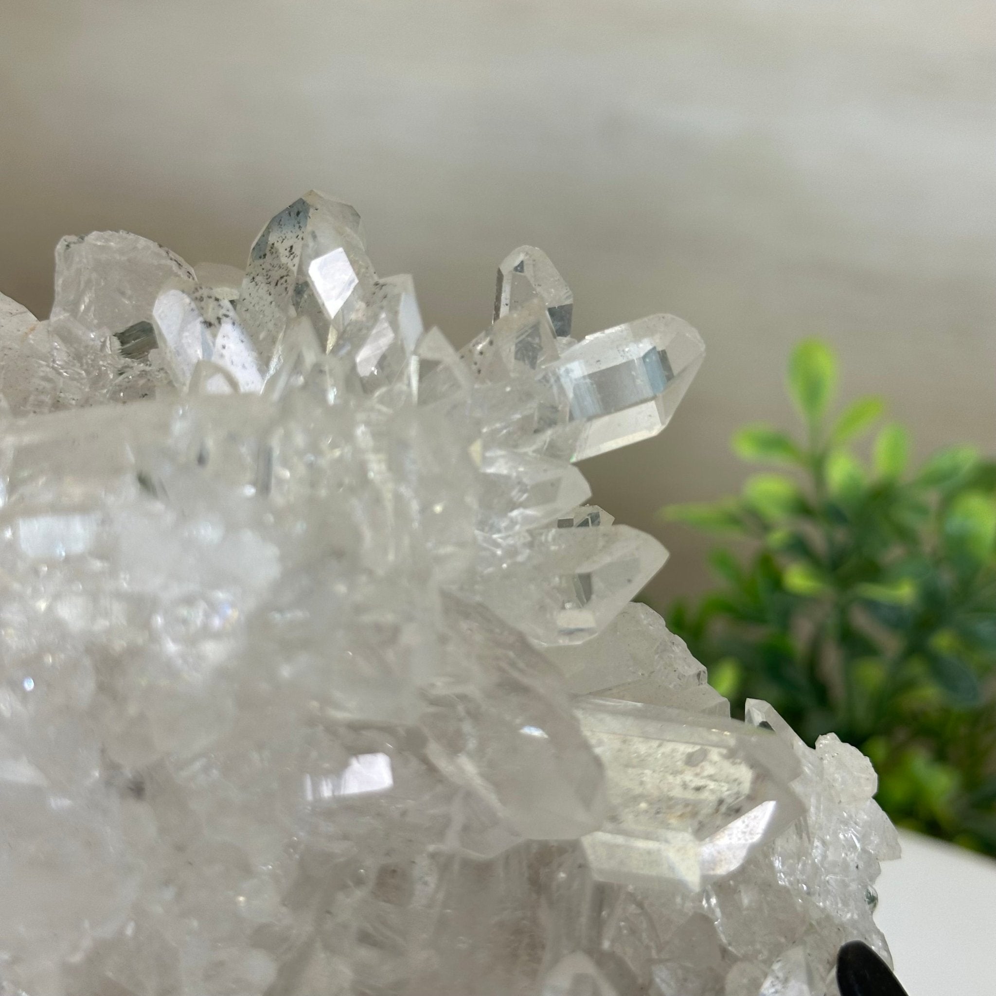 Super Quality Clear Quartz Cluster, Metal Stand, 5 lbs & 6.4" Tall 5495 - 0093 - Brazil GemsBrazil GemsSuper Quality Clear Quartz Cluster, Metal Stand, 5 lbs & 6.4" Tall 5495 - 0093Clusters on Fixed Bases5495 - 0093