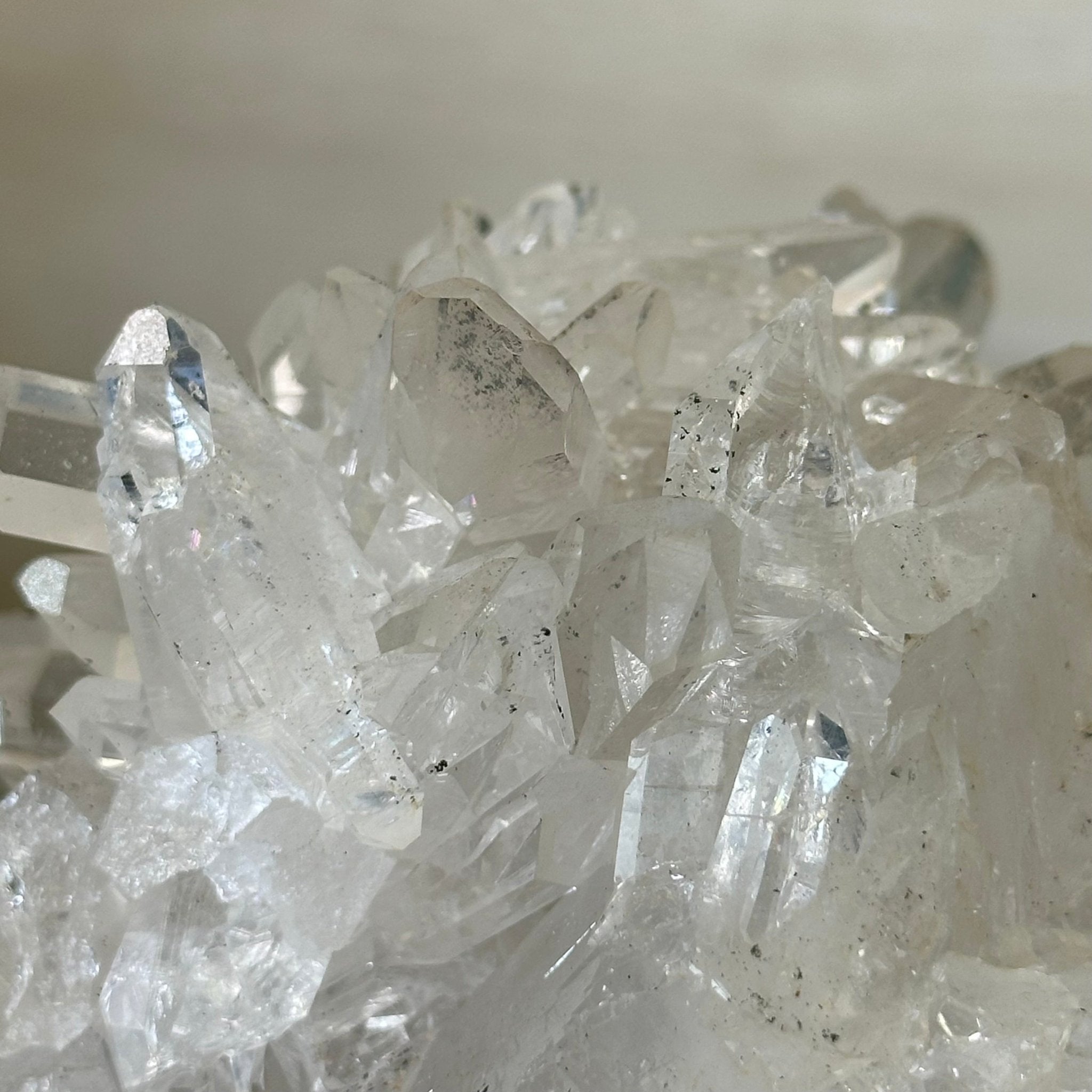 Super Quality Clear Quartz Cluster, Metal Stand, 5 lbs & 6.4" Tall 5495 - 0093 - Brazil GemsBrazil GemsSuper Quality Clear Quartz Cluster, Metal Stand, 5 lbs & 6.4" Tall 5495 - 0093Clusters on Fixed Bases5495 - 0093