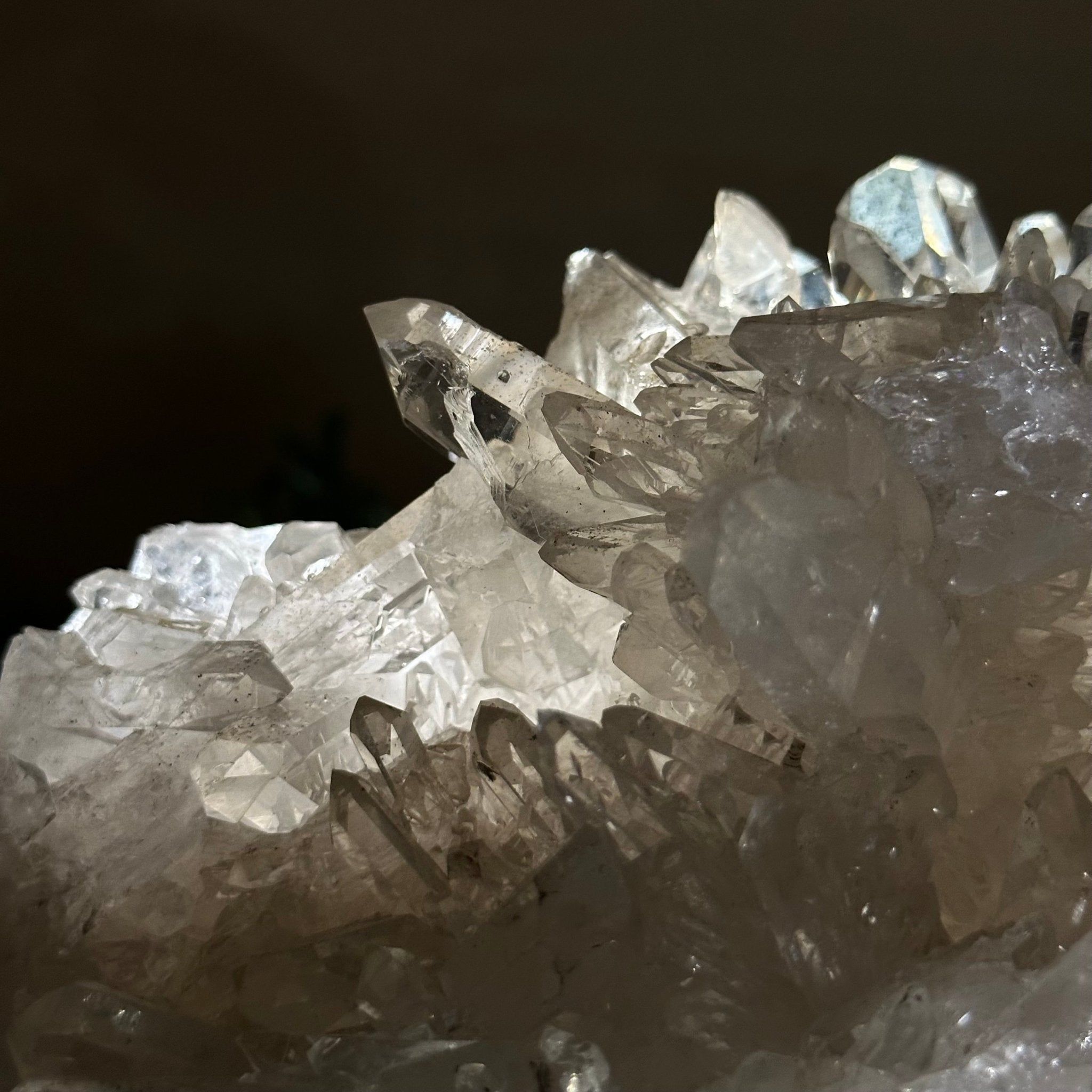Super Quality Clear Quartz Cluster, Metal Stand, 5 lbs & 6.4" Tall 5495 - 0093 - Brazil GemsBrazil GemsSuper Quality Clear Quartz Cluster, Metal Stand, 5 lbs & 6.4" Tall 5495 - 0093Clusters on Fixed Bases5495 - 0093