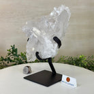 Super Quality Clear Quartz Cluster, Metal Stand, 5.2 lbs & 8.9" Tall 5495 - 0095 - Brazil GemsBrazil GemsSuper Quality Clear Quartz Cluster, Metal Stand, 5.2 lbs & 8.9" Tall 5495 - 0095Clusters on Fixed Bases5495 - 0095