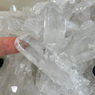 Super Quality Clear Quartz Cluster, Metal Stand, 5.2 lbs & 8.9" Tall 5495 - 0095 - Brazil GemsBrazil GemsSuper Quality Clear Quartz Cluster, Metal Stand, 5.2 lbs & 8.9" Tall 5495 - 0095Clusters on Fixed Bases5495 - 0095