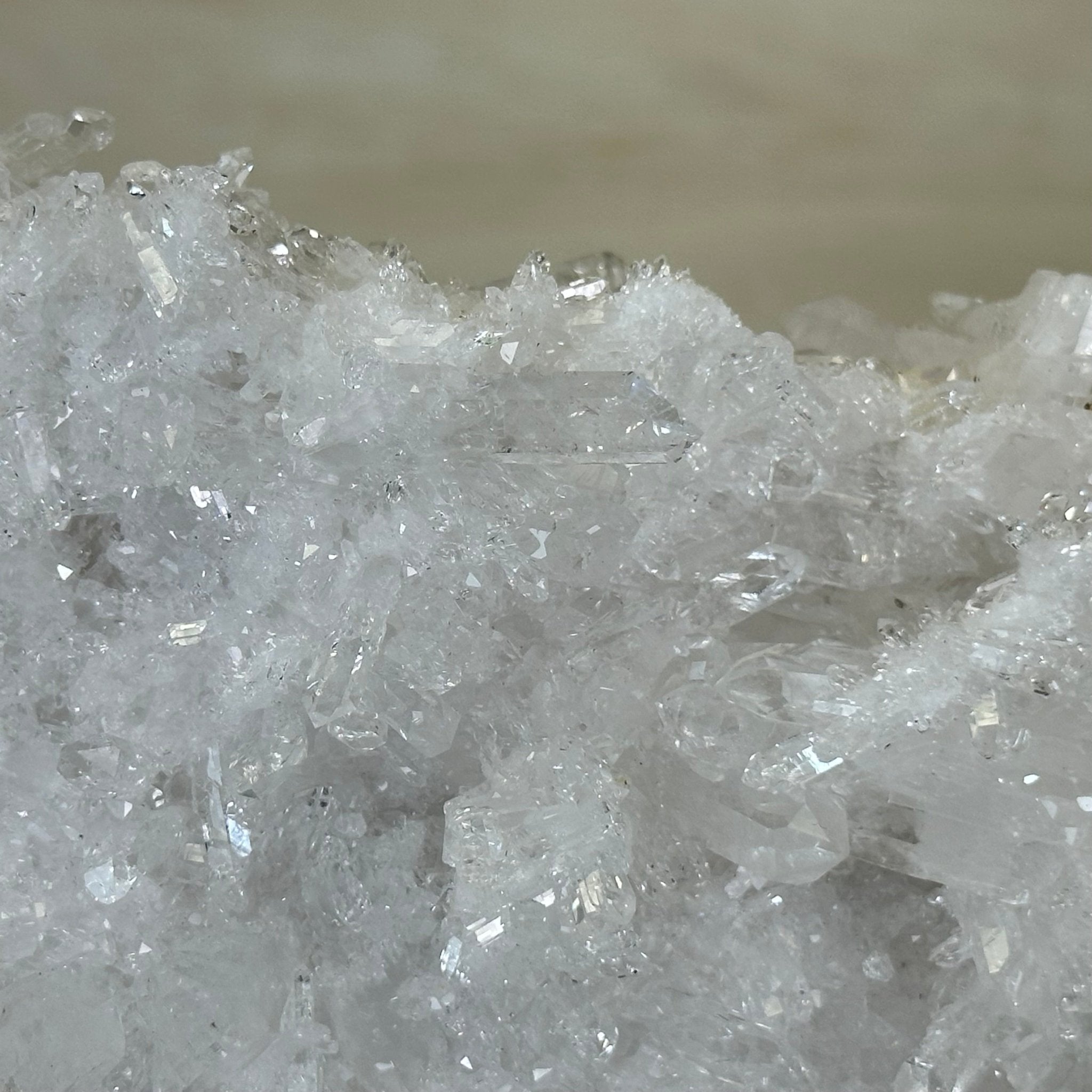Super Quality Clear Quartz Cluster, Metal Stand, 5.3 lbs & 10.3" Tall 5495 - 0096 - Brazil GemsBrazil GemsSuper Quality Clear Quartz Cluster, Metal Stand, 5.3 lbs & 10.3" Tall 5495 - 0096Clusters on Fixed Bases5495 - 0096