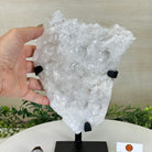 Super Quality Clear Quartz Cluster, Metal Stand, 5.3 lbs & 10.3" Tall 5495 - 0096 - Brazil GemsBrazil GemsSuper Quality Clear Quartz Cluster, Metal Stand, 5.3 lbs & 10.3" Tall 5495 - 0096Clusters on Fixed Bases5495 - 0096