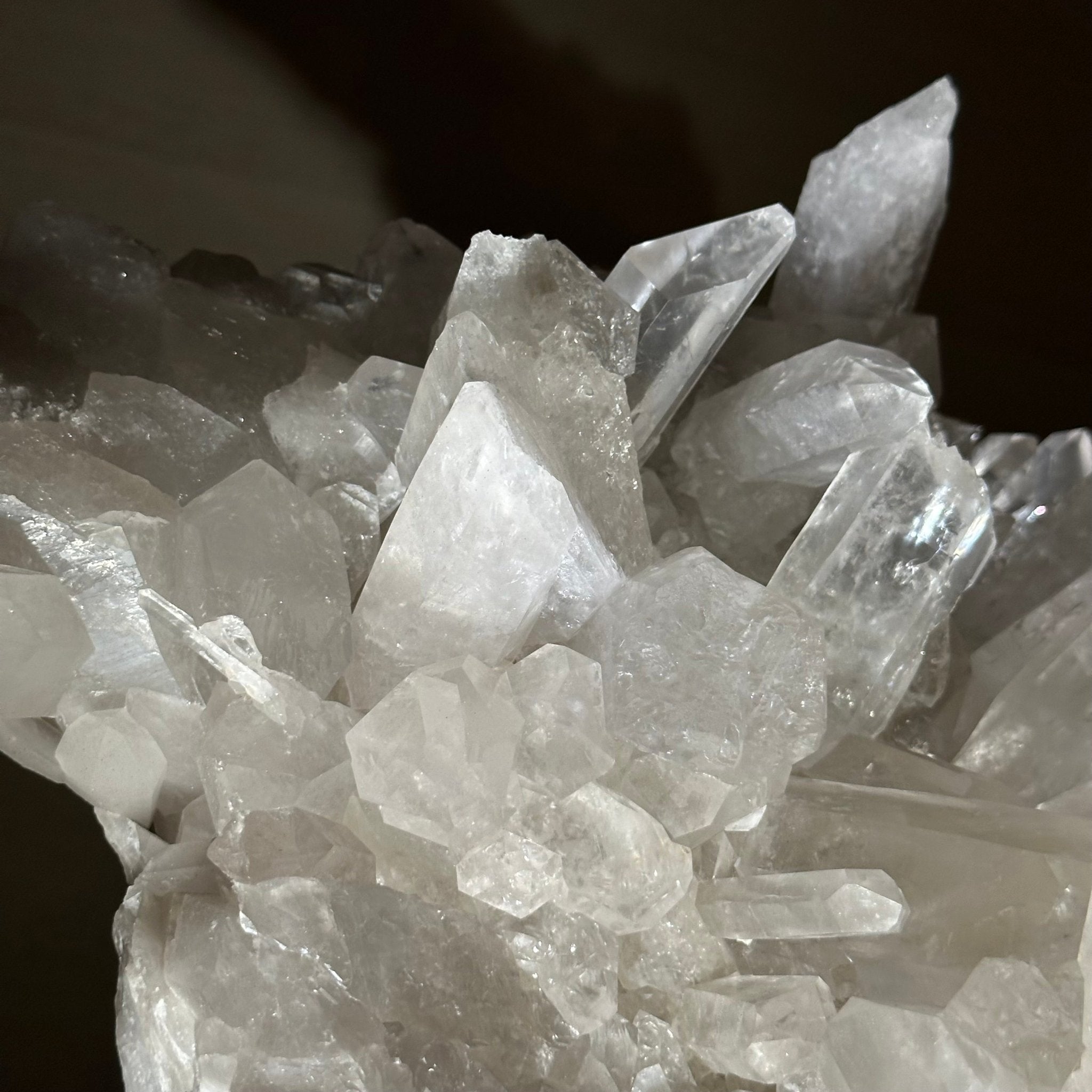 Super Quality Clear Quartz Cluster, Metal Stand, 84.5 lbs & 26.7" Tall 5495 - 0103 - Brazil GemsBrazil GemsSuper Quality Clear Quartz Cluster, Metal Stand, 84.5 lbs & 26.7" Tall 5495 - 0103Clusters on Fixed Bases5495 - 0103