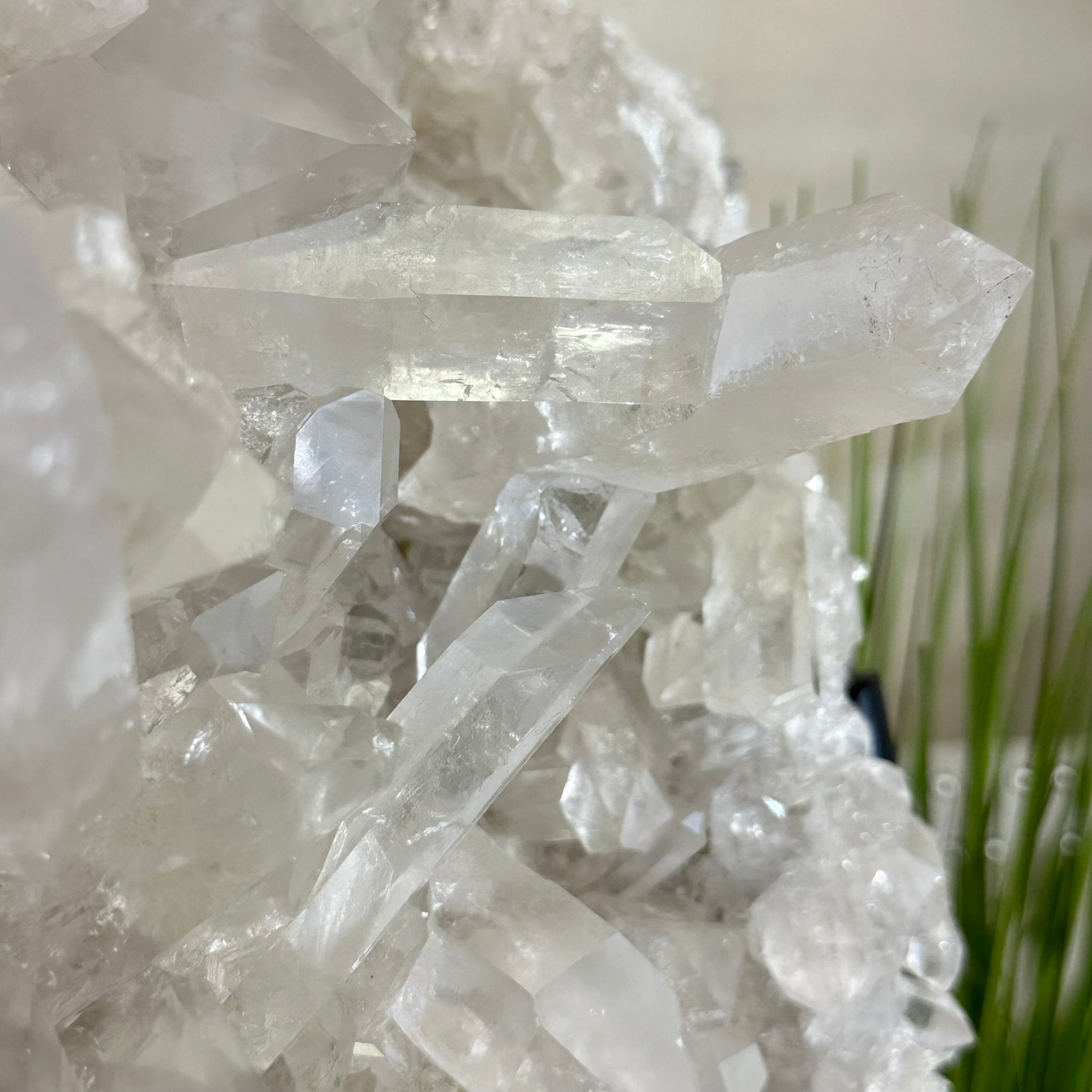 Super Quality Clear Quartz Cluster, Metal Stand, 84.5 lbs & 26.7" Tall 5495 - 0103 - Brazil GemsBrazil GemsSuper Quality Clear Quartz Cluster, Metal Stand, 84.5 lbs & 26.7" Tall 5495 - 0103Clusters on Fixed Bases5495 - 0103