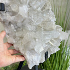 Super Quality Clear Quartz Cluster, Metal Stand, 84.5 lbs & 26.7" Tall 5495 - 0103 - Brazil GemsBrazil GemsSuper Quality Clear Quartz Cluster, Metal Stand, 84.5 lbs & 26.7" Tall 5495 - 0103Clusters on Fixed Bases5495 - 0103