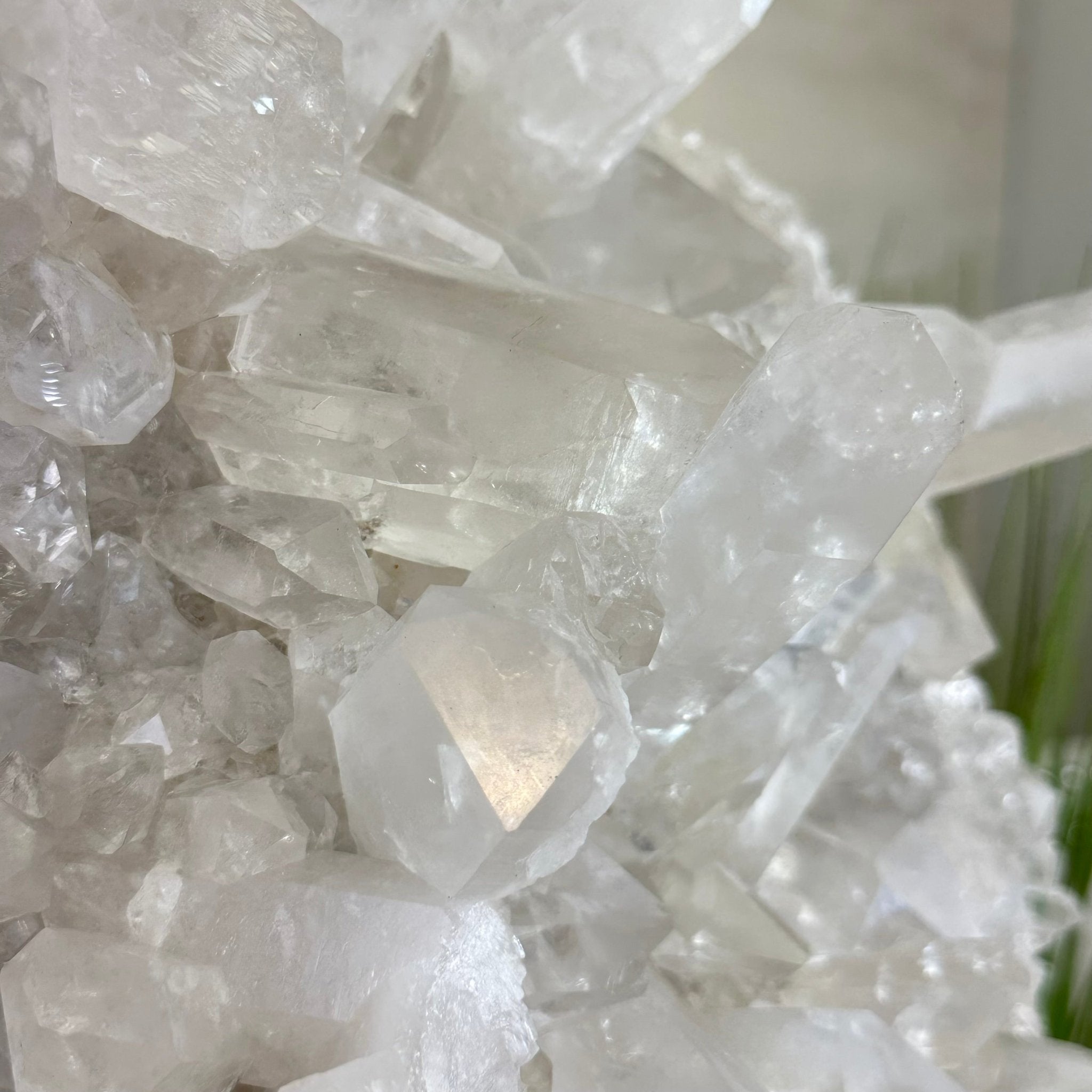 Super Quality Clear Quartz Cluster, Metal Stand, 84.5 lbs & 26.7" Tall 5495 - 0103 - Brazil GemsBrazil GemsSuper Quality Clear Quartz Cluster, Metal Stand, 84.5 lbs & 26.7" Tall 5495 - 0103Clusters on Fixed Bases5495 - 0103