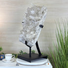 Super Quality Clear Quartz Cluster, Metal Stand, 84.5 lbs & 26.7" Tall 5495 - 0103 - Brazil GemsBrazil GemsSuper Quality Clear Quartz Cluster, Metal Stand, 84.5 lbs & 26.7" Tall 5495 - 0103Clusters on Fixed Bases5495 - 0103
