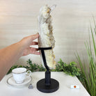 Super Quality Clear Quartz Cluster on a Rotating Metal Base, 11.7 lbs & 18" Tall 5495R - 004 - Brazil GemsBrazil GemsSuper Quality Clear Quartz Cluster on a Rotating Metal Base, 11.7 lbs & 18" Tall 5495R - 004Clusters on Rotating Bases5495R - 004