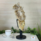 Super Quality Clear Quartz Cluster on a Rotating Metal Base, 11.7 lbs & 18" Tall 5495R - 004 - Brazil GemsBrazil GemsSuper Quality Clear Quartz Cluster on a Rotating Metal Base, 11.7 lbs & 18" Tall 5495R - 004Clusters on Rotating Bases5495R - 004