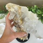 Super Quality Clear Quartz Cluster on a Rotating Metal Base, 11.7 lbs & 18" Tall 5495R - 004 - Brazil GemsBrazil GemsSuper Quality Clear Quartz Cluster on a Rotating Metal Base, 11.7 lbs & 18" Tall 5495R - 004Clusters on Rotating Bases5495R - 004