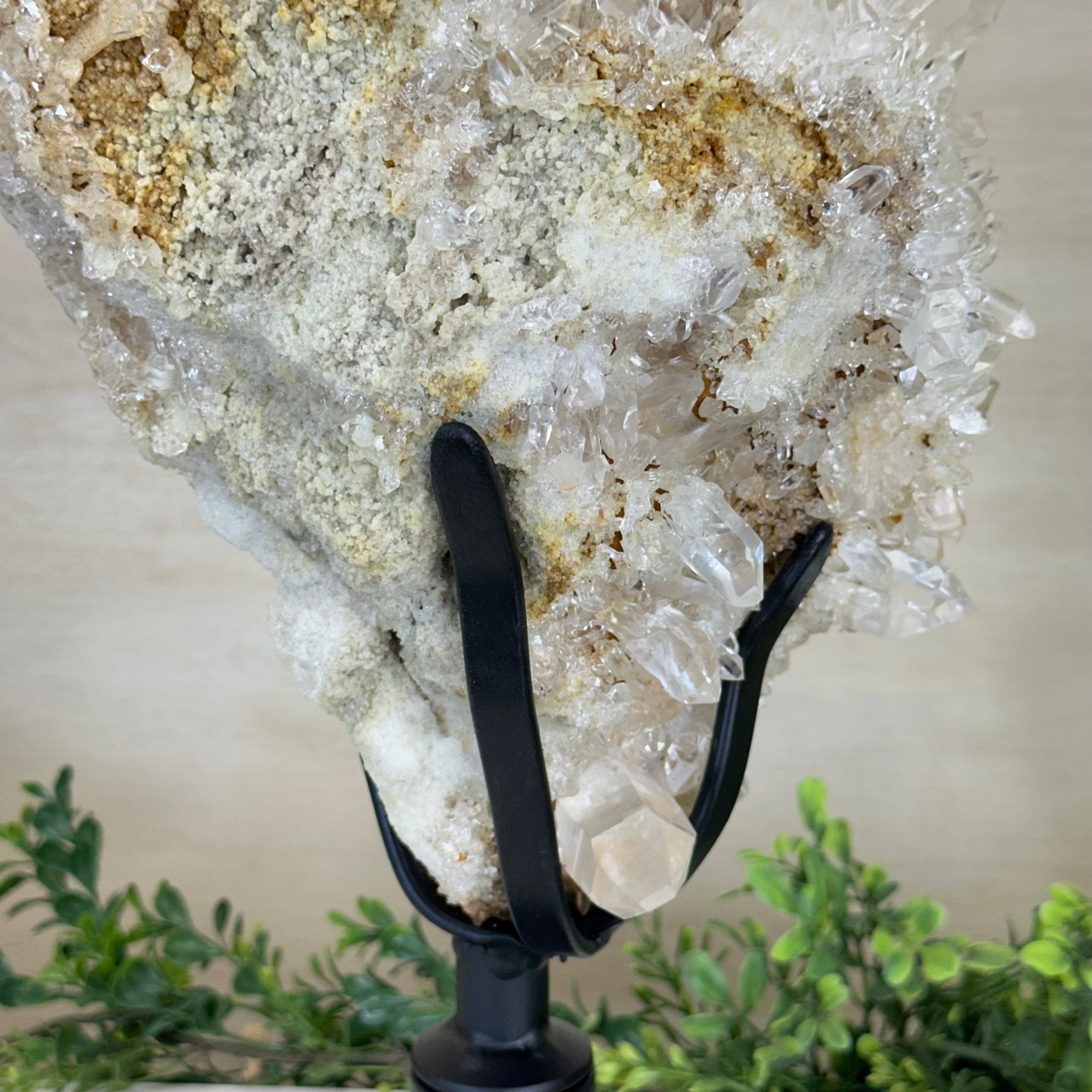 Super Quality Clear Quartz Cluster on a Rotating Metal Base, 26.5 lbs & 20.1" Tall 5495R - 005 - Brazil GemsBrazil GemsSuper Quality Clear Quartz Cluster on a Rotating Metal Base, 26.5 lbs & 20.1" Tall 5495R - 005Clusters on Rotating Bases5495R - 005