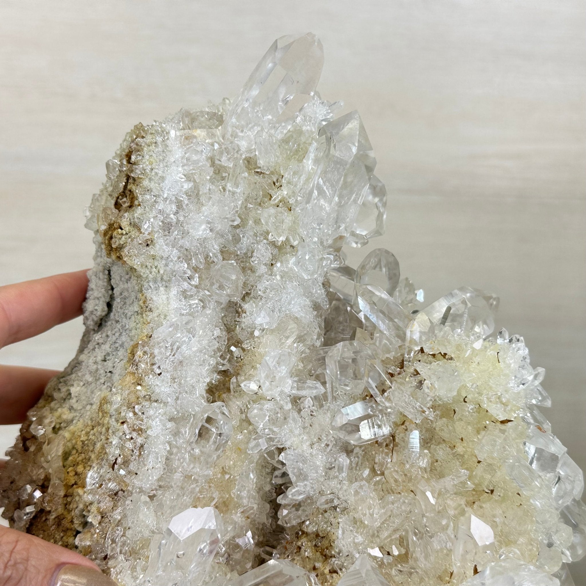 Super Quality Clear Quartz Cluster on a Rotating Metal Base, 26.5 lbs & 20.1" Tall 5495R - 005 - Brazil GemsBrazil GemsSuper Quality Clear Quartz Cluster on a Rotating Metal Base, 26.5 lbs & 20.1" Tall 5495R - 005Clusters on Rotating Bases5495R - 005