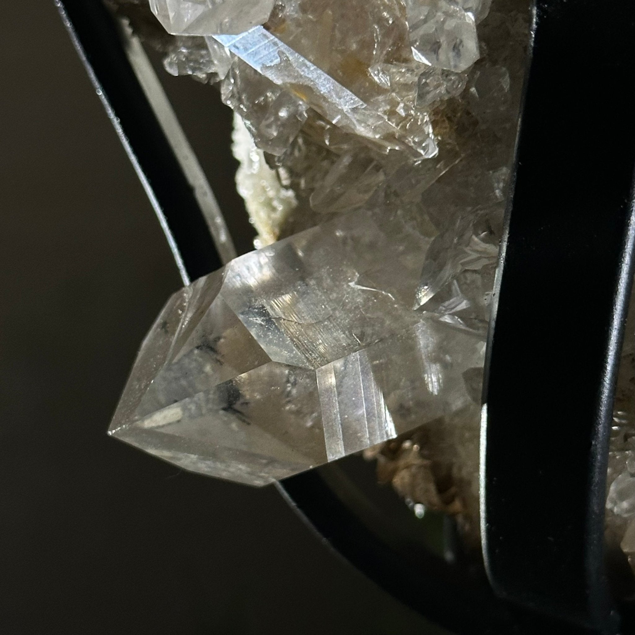 Super Quality Clear Quartz Cluster on a Rotating Metal Base, 26.5 lbs & 20.1" Tall 5495R - 005 - Brazil GemsBrazil GemsSuper Quality Clear Quartz Cluster on a Rotating Metal Base, 26.5 lbs & 20.1" Tall 5495R - 005Clusters on Rotating Bases5495R - 005