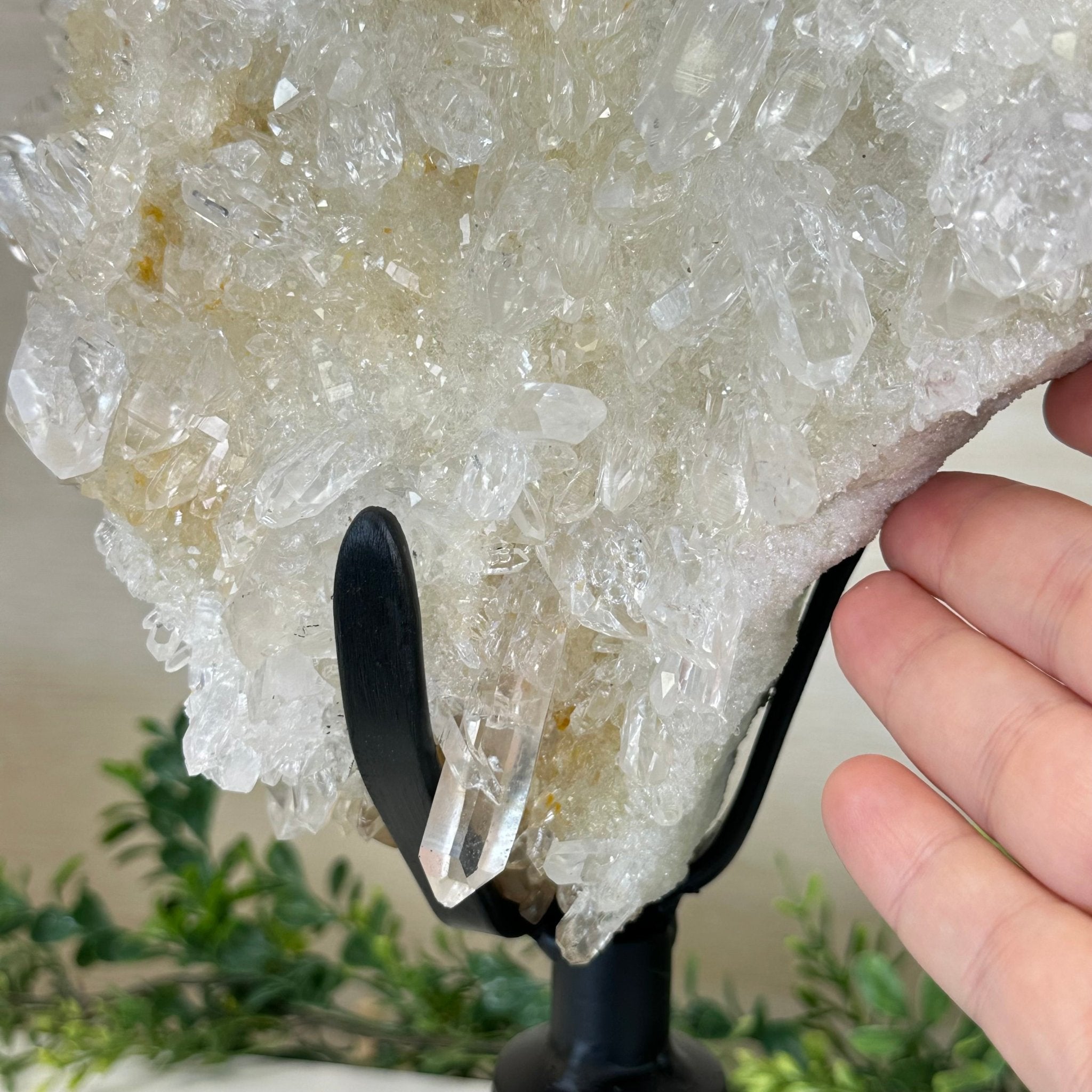 Super Quality Clear Quartz Cluster on a Rotating Metal Base, 26.5 lbs & 20.1" Tall 5495R - 005 - Brazil GemsBrazil GemsSuper Quality Clear Quartz Cluster on a Rotating Metal Base, 26.5 lbs & 20.1" Tall 5495R - 005Clusters on Rotating Bases5495R - 005