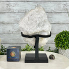 Super Quality Clear Quartz Crystal Cluster, metal base, 8.4 lbs & 11.1" Tall #5495-0077 by Brazil Gems® - Brazil GemsBrazil GemsSuper Quality Clear Quartz Crystal Cluster, metal base, 8.4 lbs & 11.1" Tall #5495-0077 by Brazil Gems®Clusters on Fixed Bases5495-0077